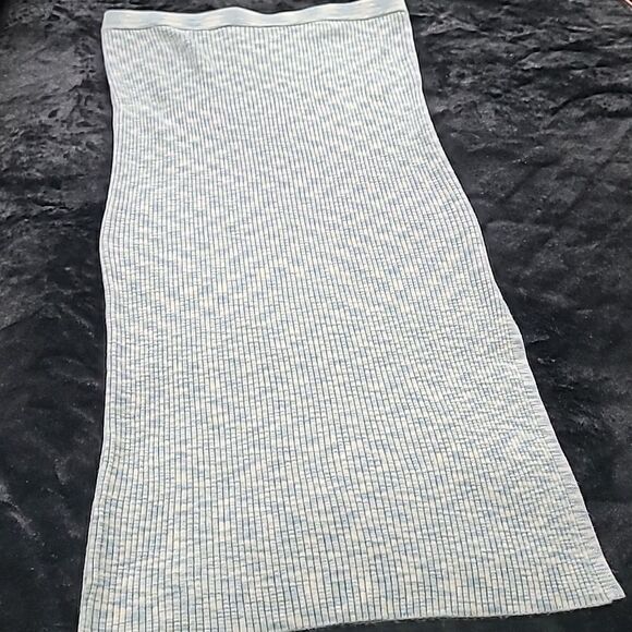 House of Harlow 1960 Blue/White Ribbed Tube Dress - Picture 1 of 8